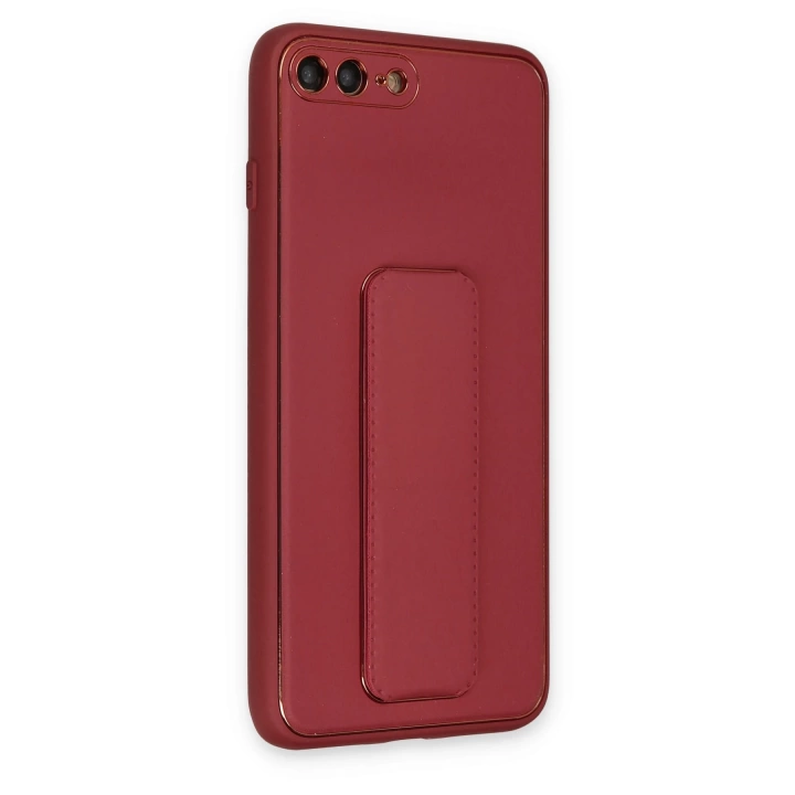 BFS  iPhone 7 Plus Kılıf Coco Deri Standlı Kapak - Fuşya