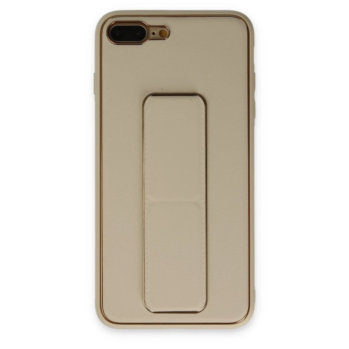 BFS  iPhone 7 Plus Kılıf Coco Deri Standlı Kapak - Gold