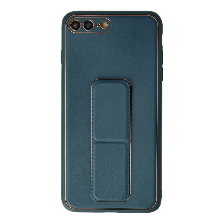 BFS  iPhone 7 Plus Kılıf Coco Deri Standlı Kapak - Mavi