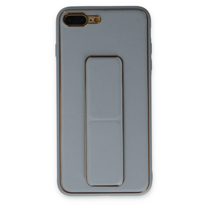 BFS  iPhone 7 Plus Kılıf Coco Deri Standlı Kapak - Sky Blue