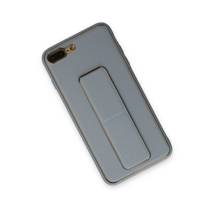 BFS  iPhone 7 Plus Kılıf Coco Deri Standlı Kapak - Sky Blue