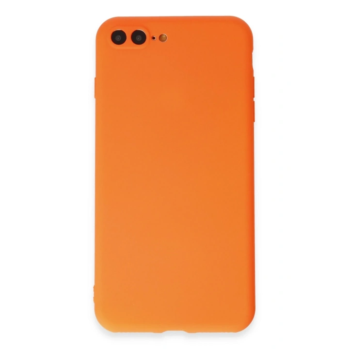 BFS  iPhone 7 Plus Kılıf First Silikon - Parlak Turuncu