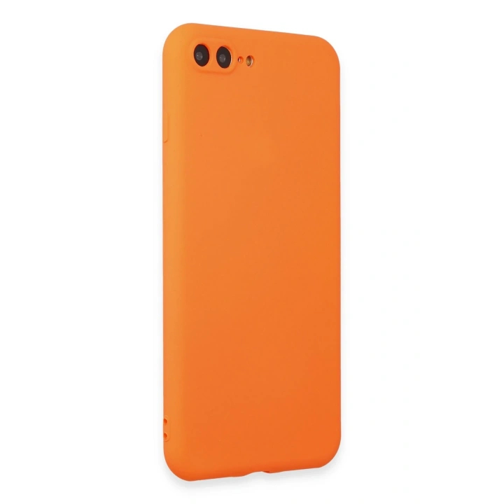 BFS  iPhone 7 Plus Kılıf First Silikon - Parlak Turuncu