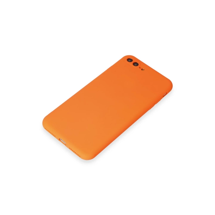 BFS  iPhone 7 Plus Kılıf First Silikon - Parlak Turuncu