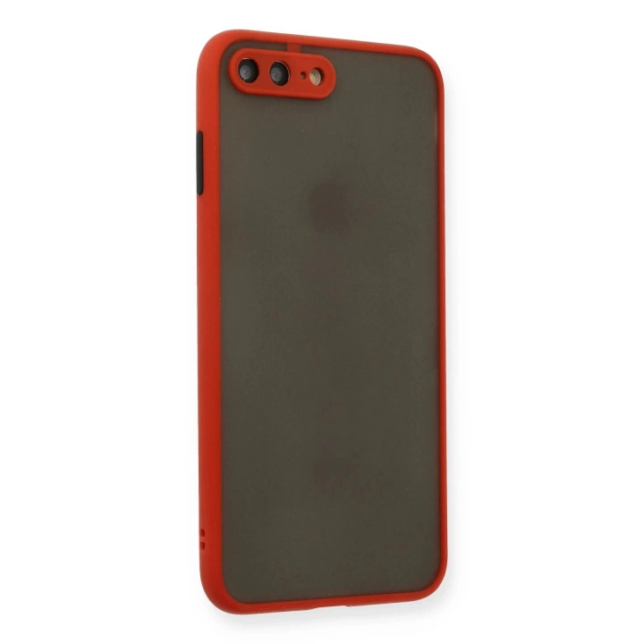 BFS  iPhone 7 Plus Kılıf Montreal Silikon Kapak - Kırmızı