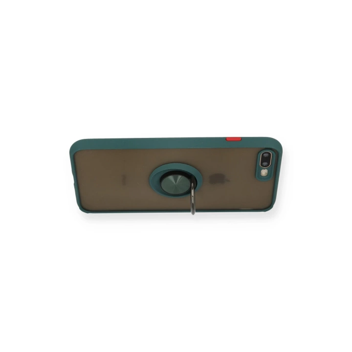 BFS  iPhone 7 Plus Kılıf Montreal Yüzüklü Silikon Kapak - Yeşil