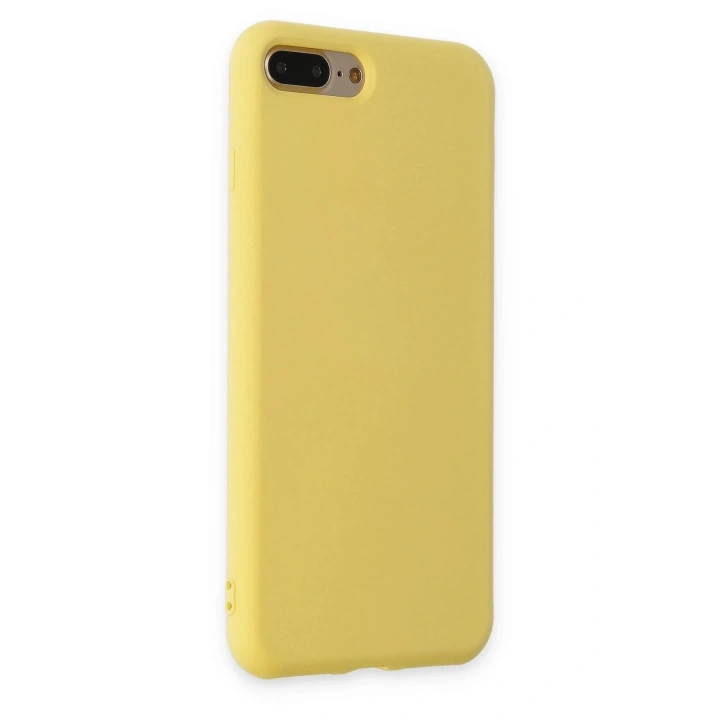 BFS iPhone 7 Plus Kılıf Nano içi Kadife Silikon - Sarı
