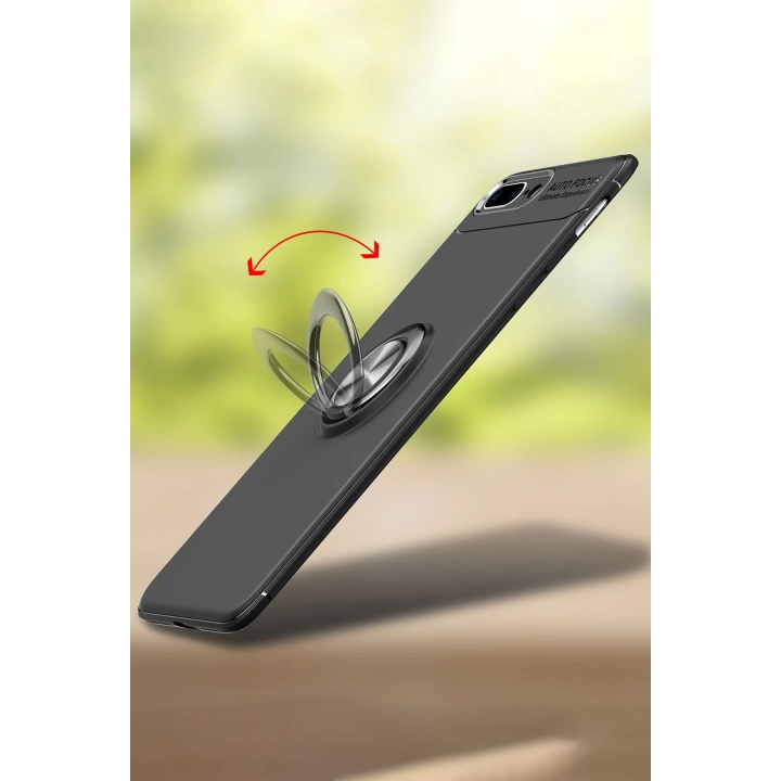 BFS  iPhone 7 Plus Kılıf Range Yüzüklü Silikon - Kırmızı
