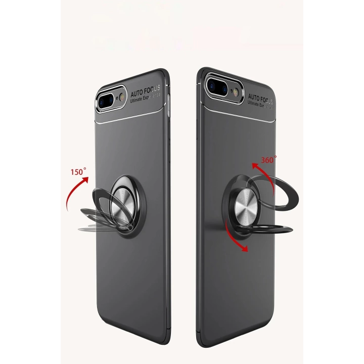 BFS  iPhone 7 Plus Kılıf Range Yüzüklü Silikon - Kırmızı