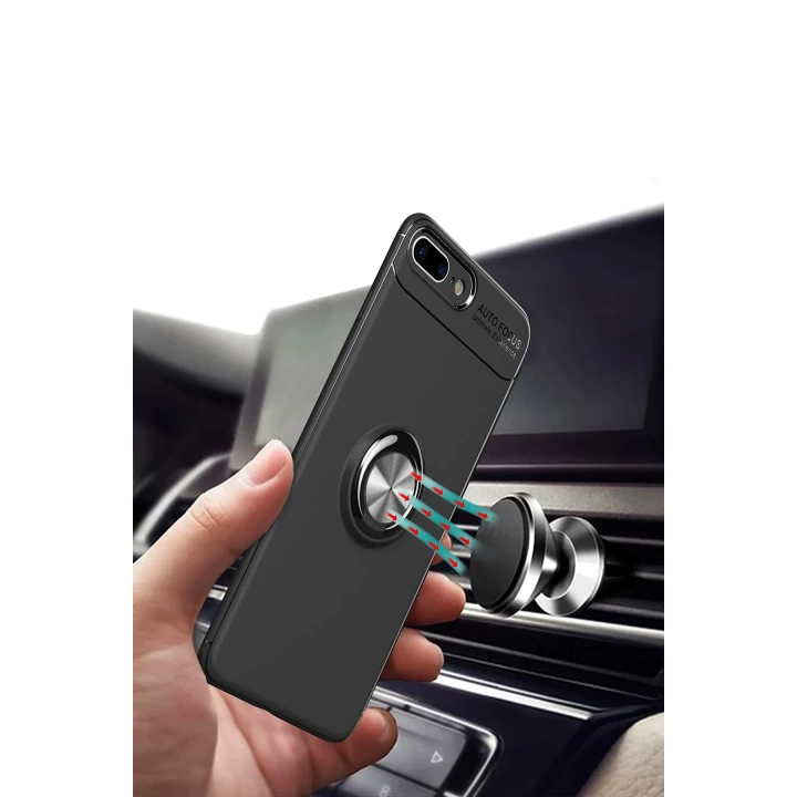 BFS  iPhone 7 Plus Kılıf Range Yüzüklü Silikon - Kırmızı