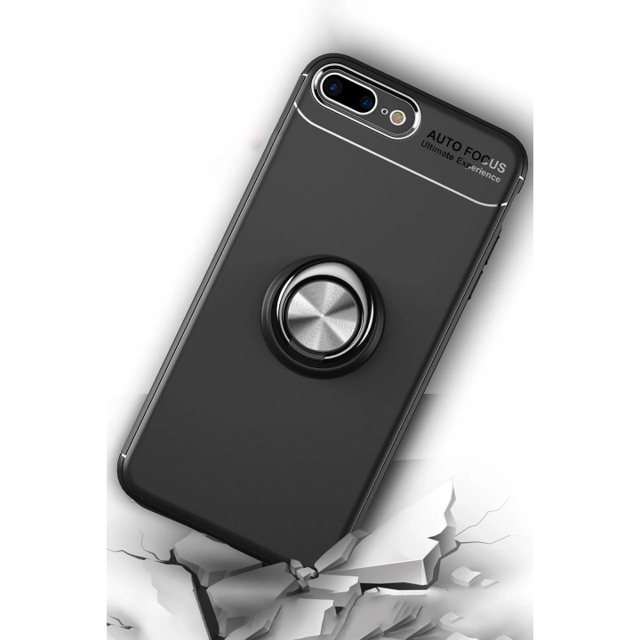 BFS  iPhone 7 Plus Kılıf Range Yüzüklü Silikon - Kırmızı