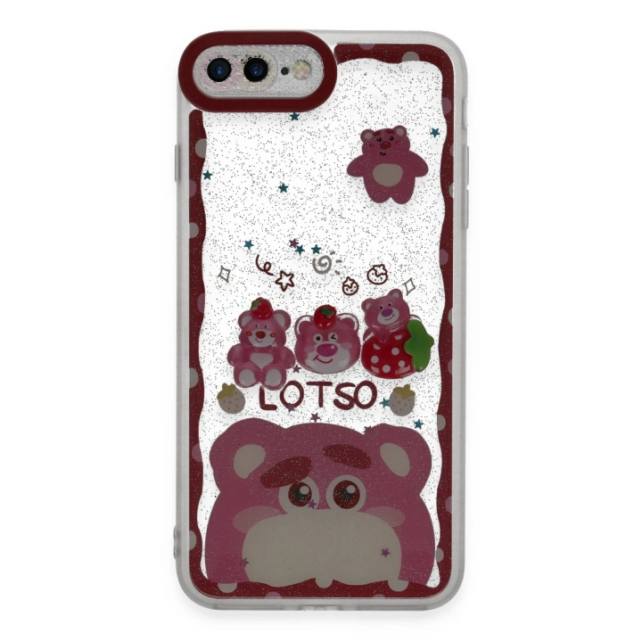 BFS  iPhone 7 Plus Kılıf Sweet Desenli Silikon Kapak - Pembe