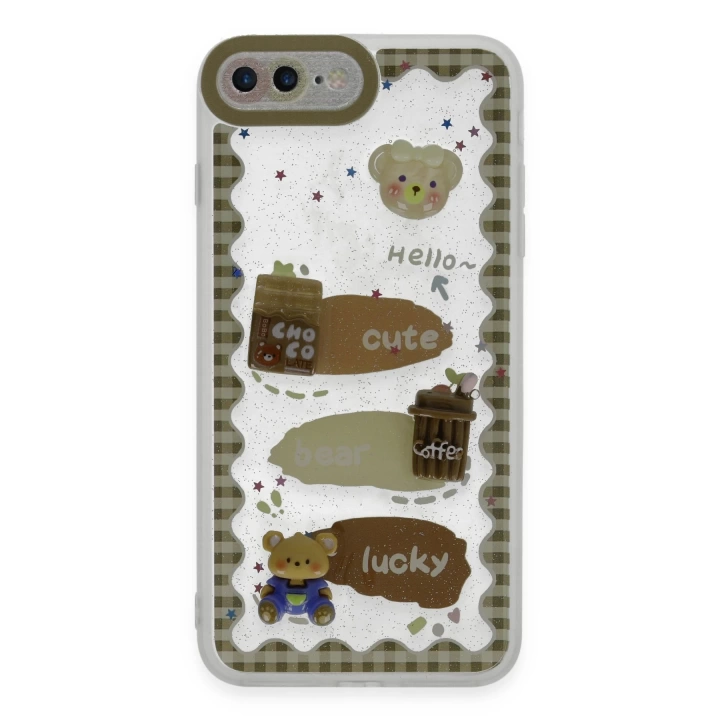 BFS  iPhone 7 Plus Kılıf Sweet Desenli Silikon Kapak - Şeffaf