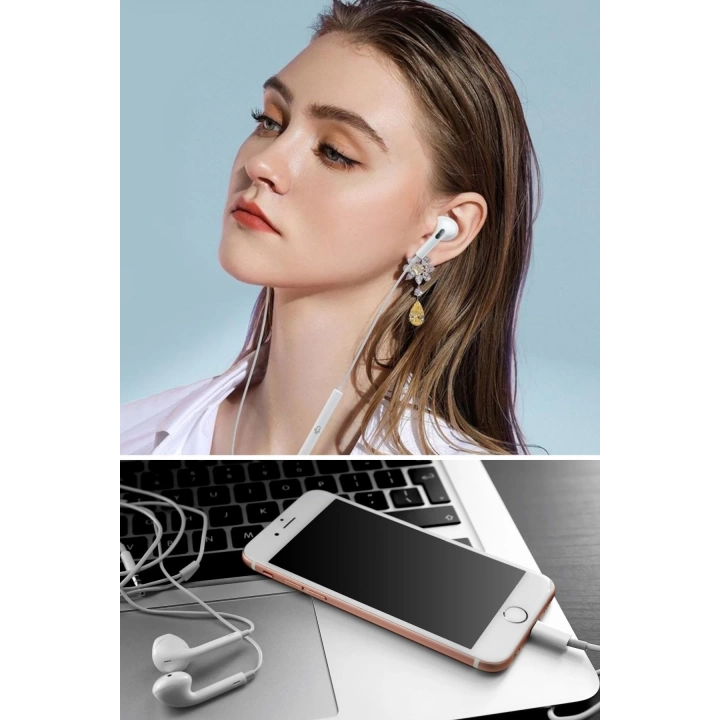 BFS  İphone Ucu Çıkışlı Pop Up Kulakiçi Yumuşak Kontrol Tuşlu Kulaklık