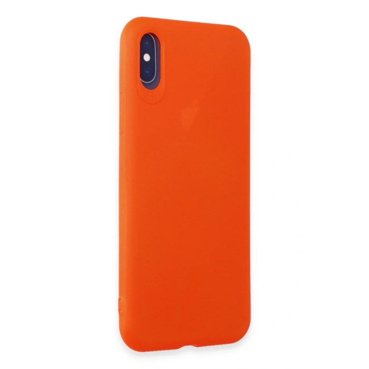 BFS  iPhone X Kılıf First Silikon - Parlak Turuncu