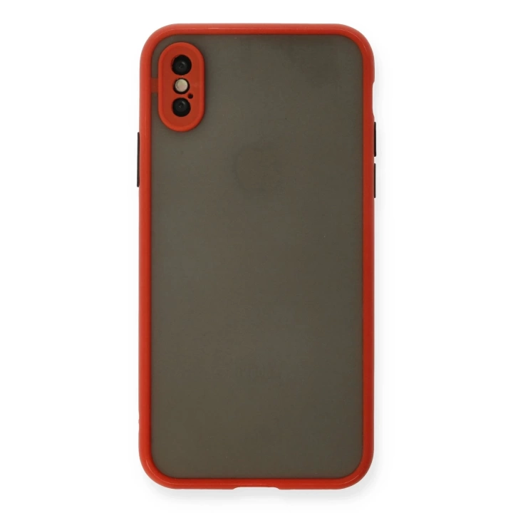 BFS  iPhone X Kılıf Montreal Silikon Kapak - Kırmızı