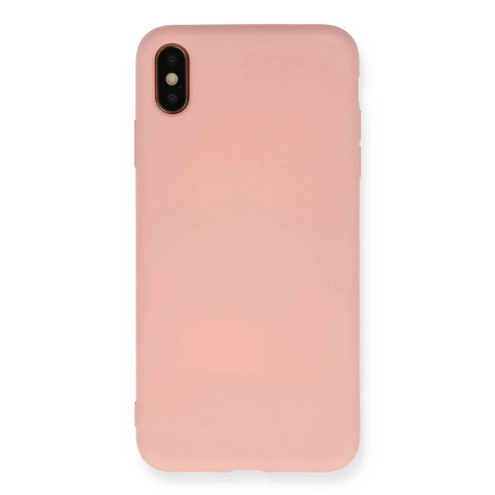 BFS  iPhone X Kılıf Nano içi Kadife Silikon - Pudra