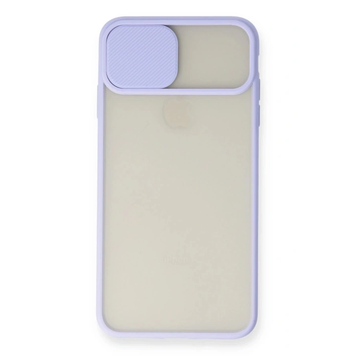 BFS  iPhone X Kılıf Palm Buzlu Kamera Sürgülü Silikon - Lila