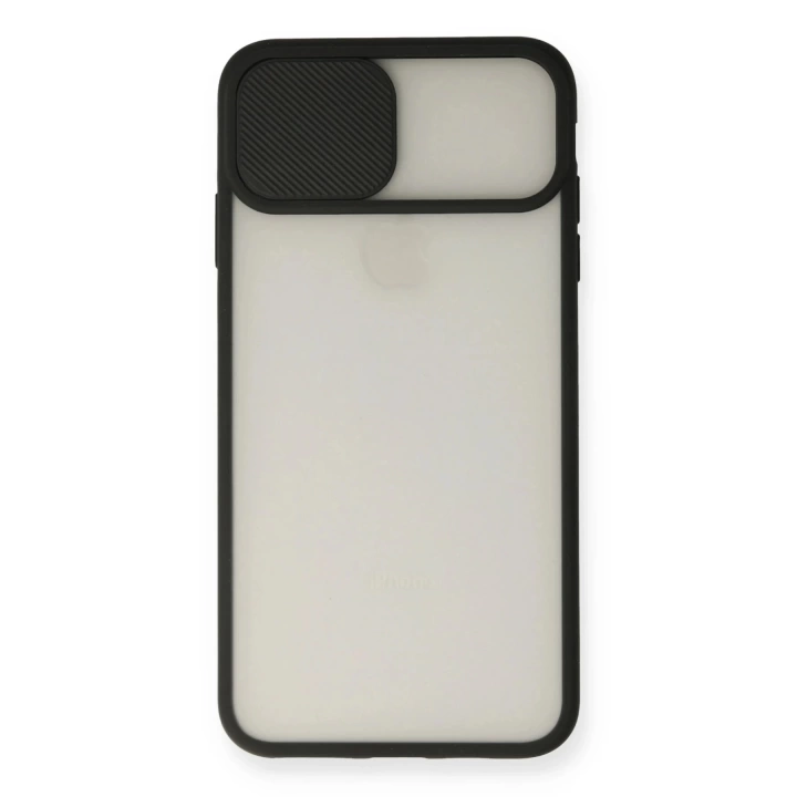 BFS  iPhone X Kılıf Palm Buzlu Kamera Sürgülü Silikon - Siyah