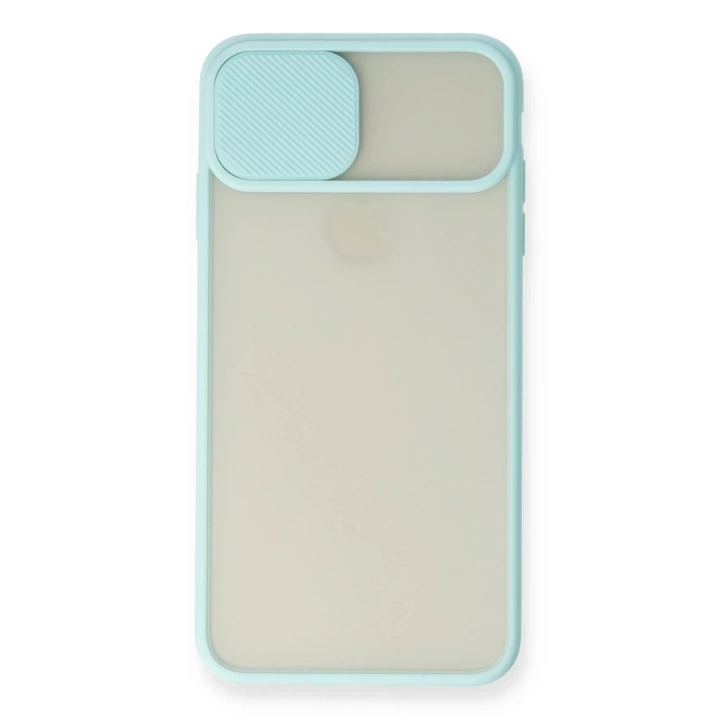 BFS  iPhone X Kılıf Palm Buzlu Kamera Sürgülü Silikon - Turkuaz