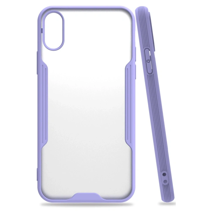 BFS  iPhone X Kılıf Platin Silikon - Lila