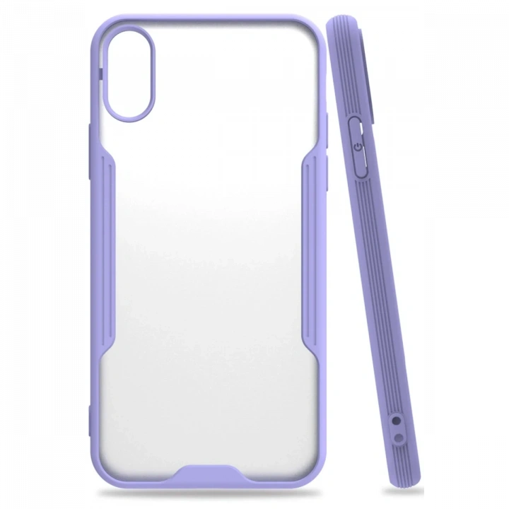 BFS  iPhone X Kılıf Platin Silikon - Lila