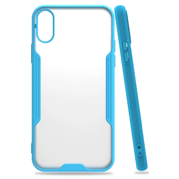 BFS  iPhone X Kılıf Platin Silikon - Mavi