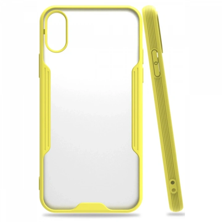 BFS  iPhone X Kılıf Platin Silikon - Sarı