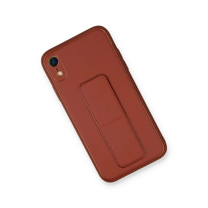 BFS  iPhone XR Kılıf Coco Deri Standlı Kapak - Fuşya