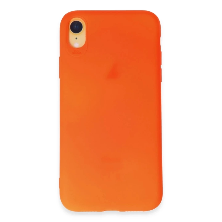 BFS  iPhone XR Kılıf First Silikon - Parlak Turuncu