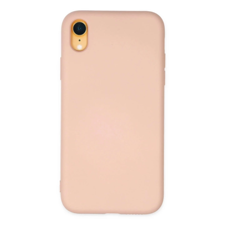 BFS  iPhone XR Kılıf Nano içi Kadife Silikon - Pudra