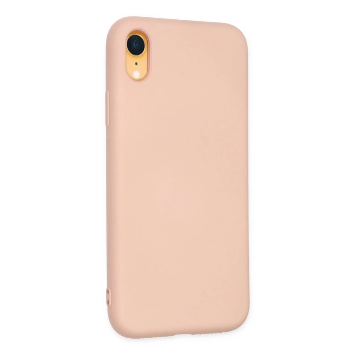BFS  iPhone XR Kılıf Nano içi Kadife Silikon - Pudra