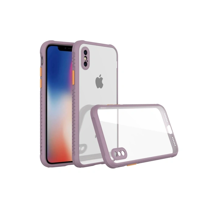BFS  iPhone XS Max Kılıf Miami Şeffaf Silikon - Açık Mor