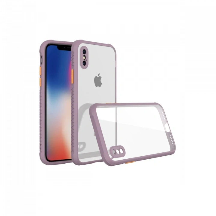 BFS  iPhone XS Max Kılıf Miami Şeffaf Silikon - Açık Mor
