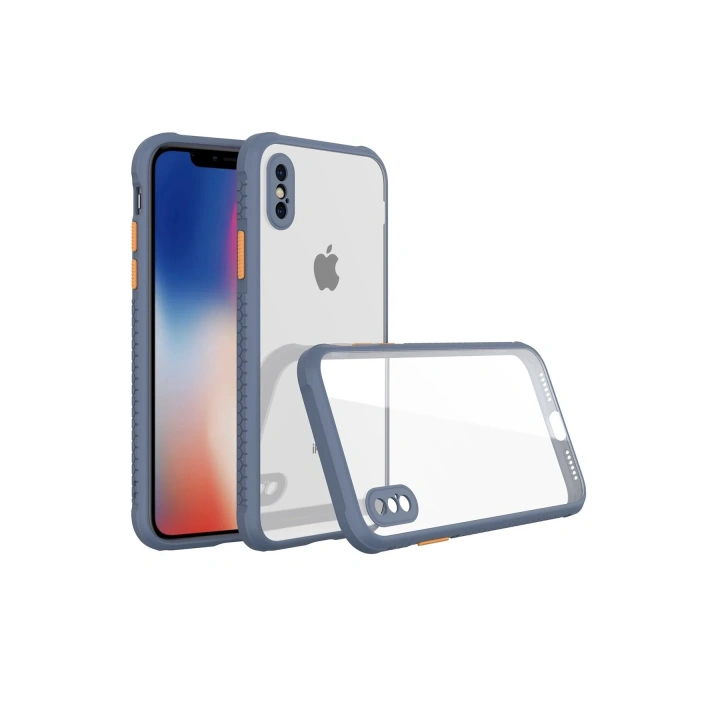 BFS  iPhone XS Max Kılıf Miami Şeffaf Silikon - Gri