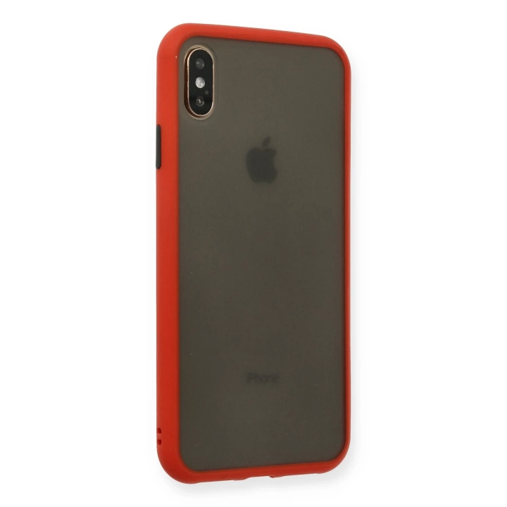 BFS  iPhone XS Max Kılıf Montreal Silikon Kapak - Kırmızı