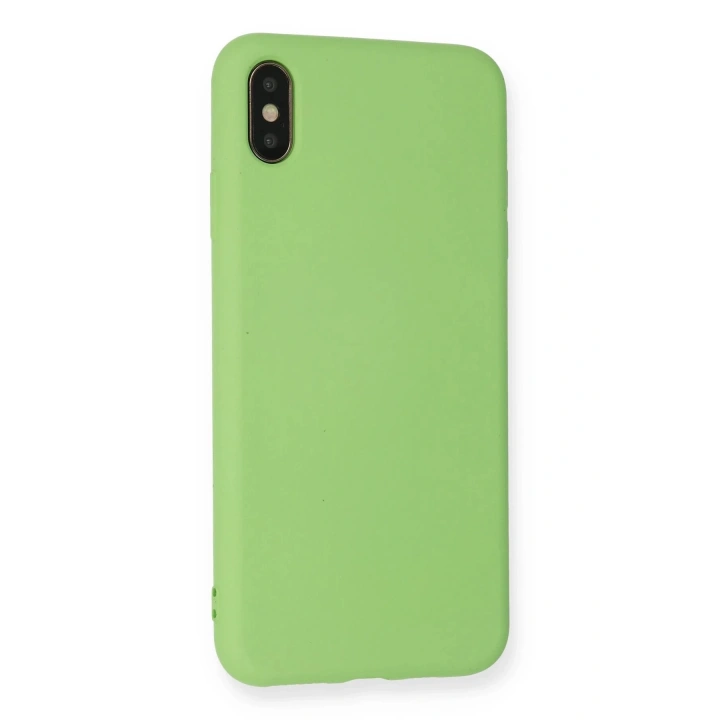 BFS iPhone XS Max Kılıf Nano içi Kadife Silikon - Açık Yeşil