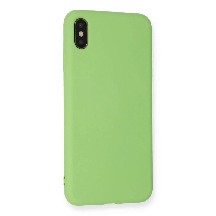 BFS  iPhone XS Max Kılıf Nano içi Kadife Silikon - Açık Yeşil