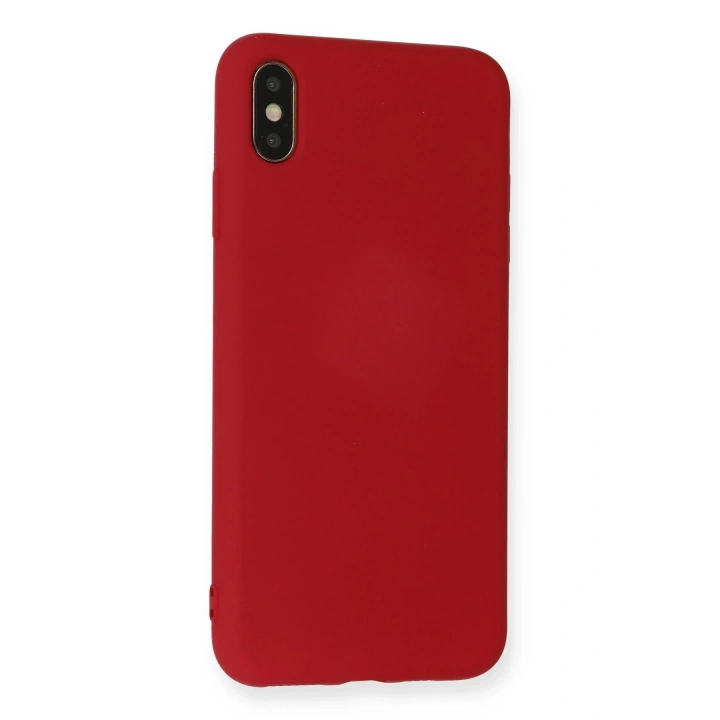 BFS iPhone XS Max Kılıf Nano içi Kadife Silikon - Kırmızı