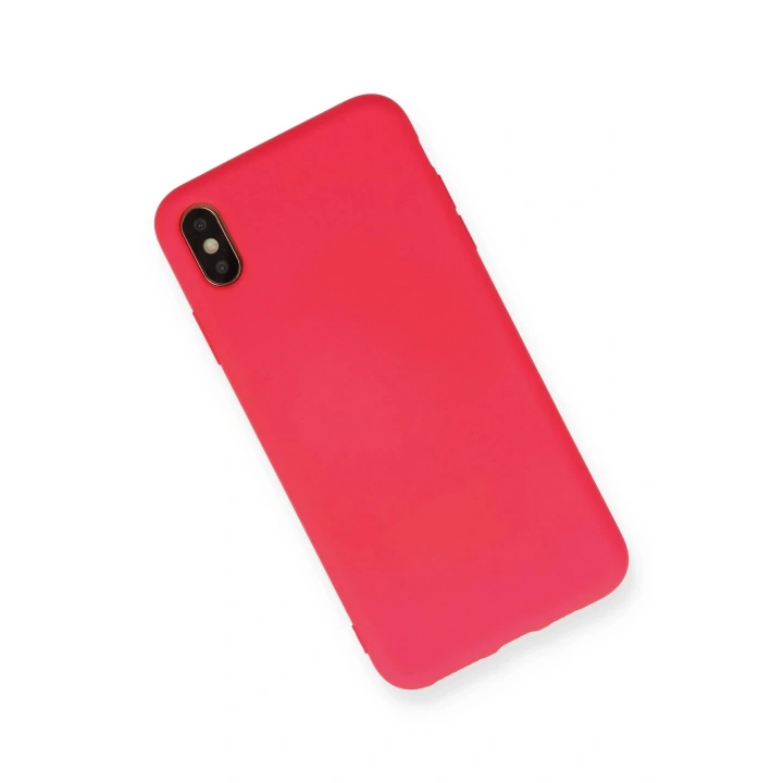 BFS iPhone XS Max Kılıf Nano içi Kadife Silikon - Koyu Pembe