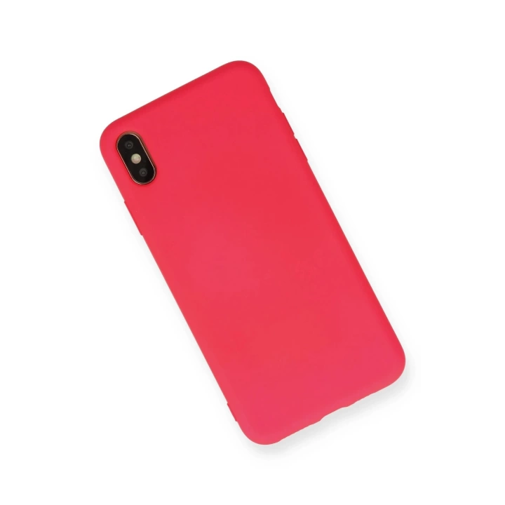 BFS  iPhone XS Max Kılıf Nano içi Kadife Silikon - Koyu Pembe