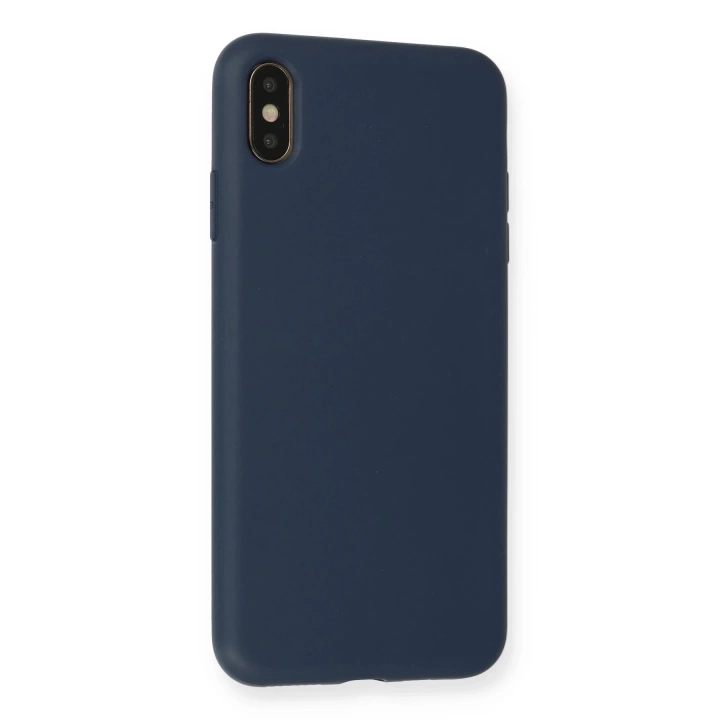 BFS  iPhone XS Max Kılıf Nano içi Kadife Silikon - Lacivert