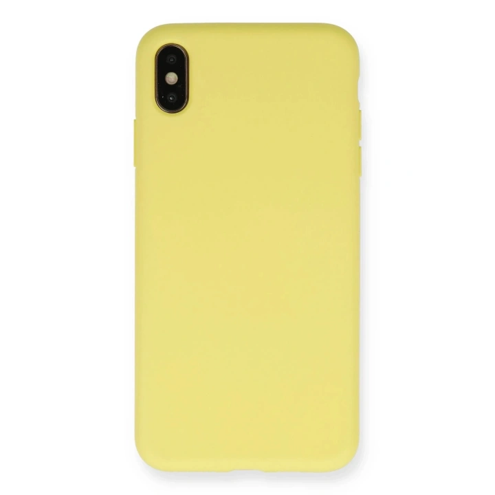 BFS iPhone XS Max Kılıf Nano içi Kadife Silikon - Mat Sarı