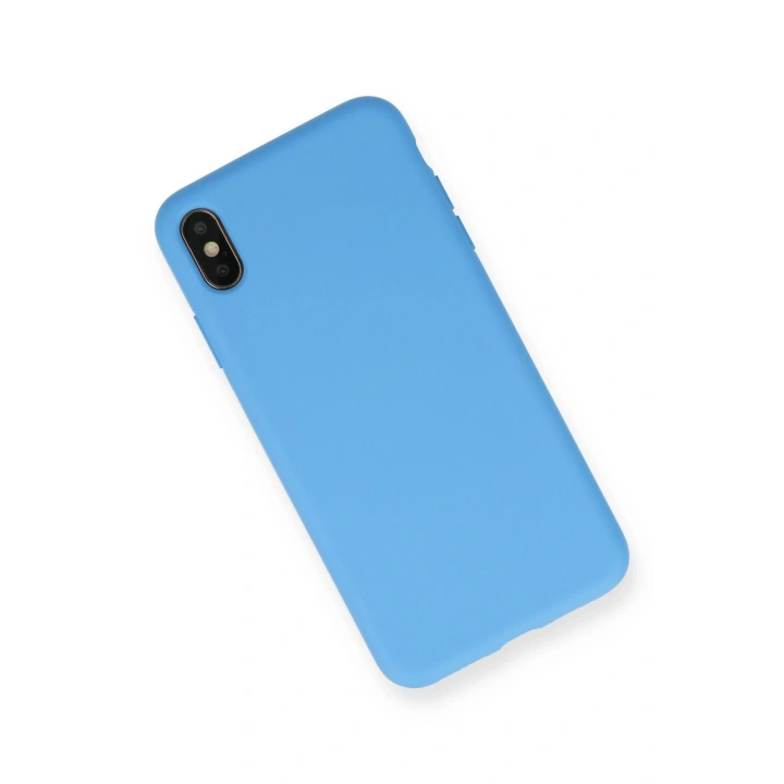 BFS  iPhone XS Max Kılıf Nano içi Kadife Silikon - Mavi