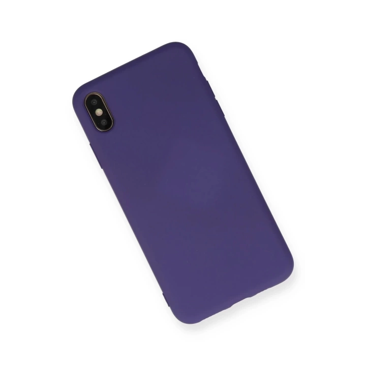 BFS  iPhone XS Max Kılıf Nano içi Kadife Silikon - Mor