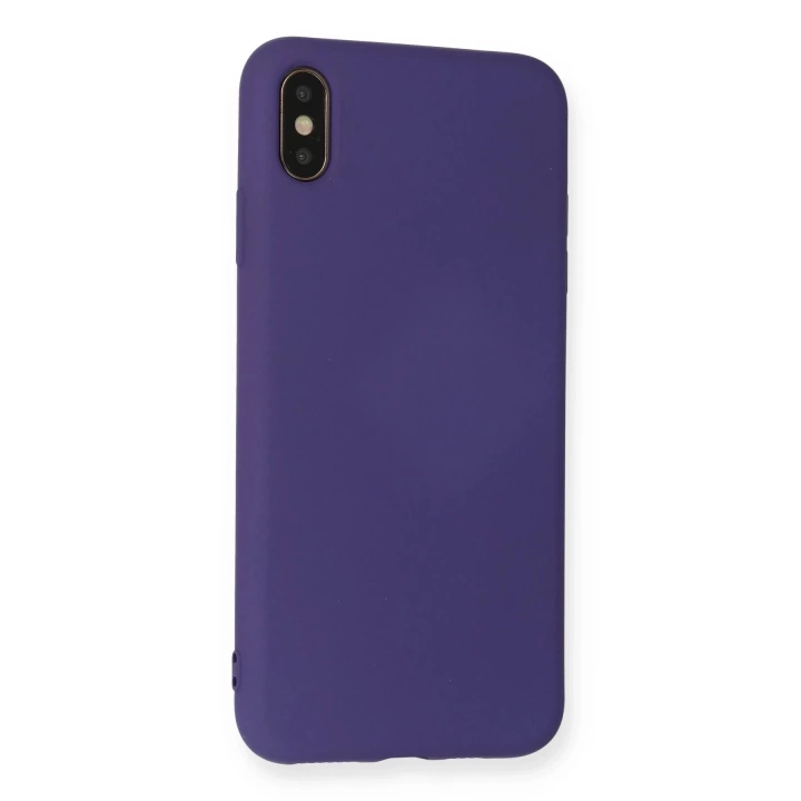 BFS  iPhone XS Max Kılıf Nano içi Kadife Silikon - Mor