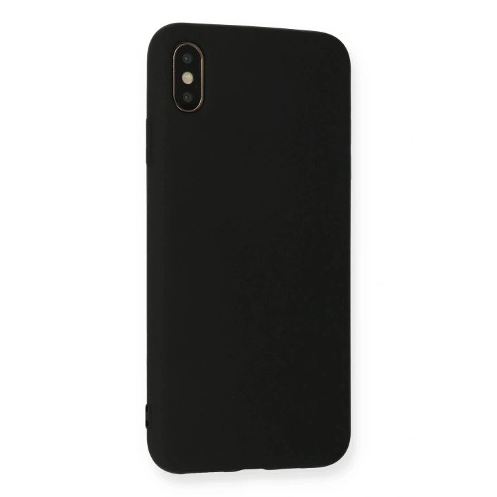 BFS  iPhone XS Max Kılıf Nano içi Kadife Silikon - Siyah