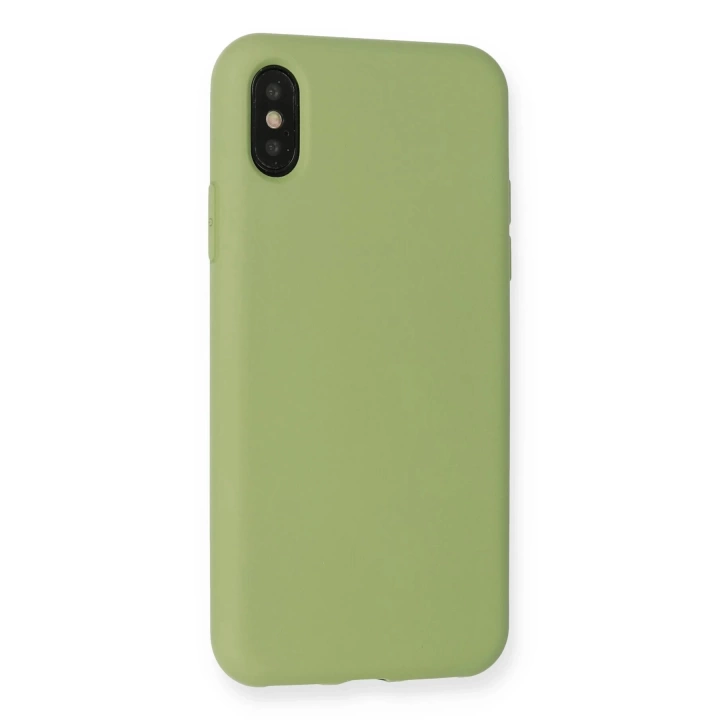 BFS  iPhone XS Max Kılıf Nano içi Kadife Silikon - Yeşil