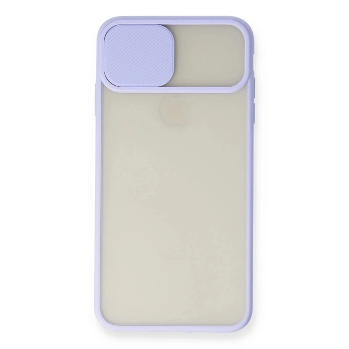 BFS  iPhone XS Max Kılıf Palm Buzlu Kamera Sürgülü Silikon - Lila