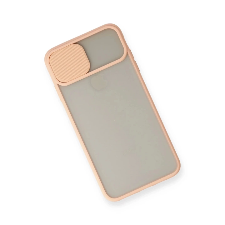BFS  iPhone XS Max Kılıf Palm Buzlu Kamera Sürgülü Silikon - Pembe